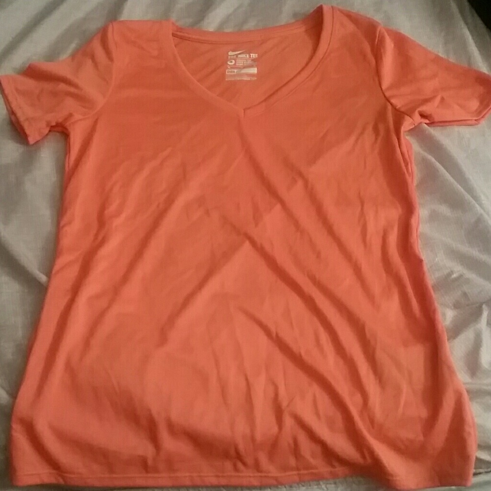 New Nike orange v neck tee